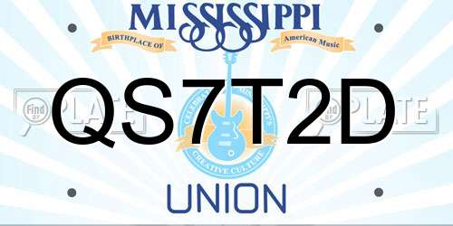 QS7T2D Mississippi License Plate