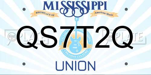 QS7T2Q Mississippi License Plate