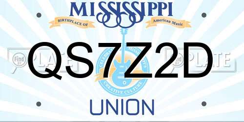 QS7Z2D Mississippi License Plate