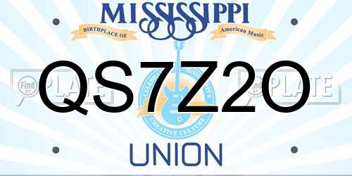 QS7Z2O Mississippi License Plate