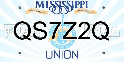 QS7Z2Q Mississippi License Plate