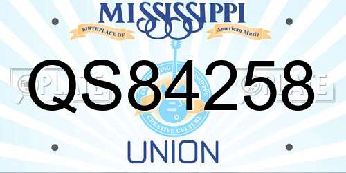 QS84258 Mississippi License Plate