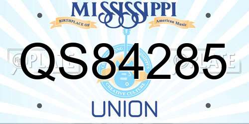 QS84285 Mississippi License Plate