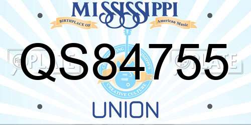 QS84755 Mississippi License Plate