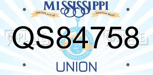QS84758 Mississippi License Plate