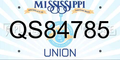 QS84785 Mississippi License Plate