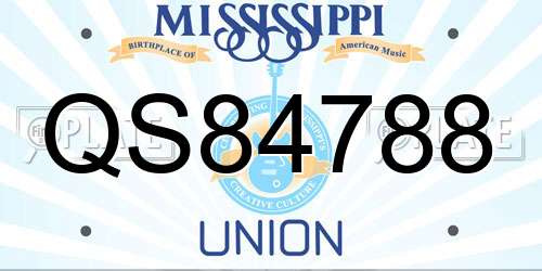 QS84788 Mississippi License Plate