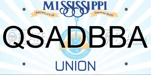 QSADBBA Mississippi License Plate