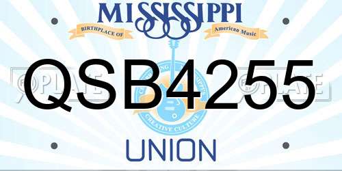 QSB4255 Mississippi License Plate