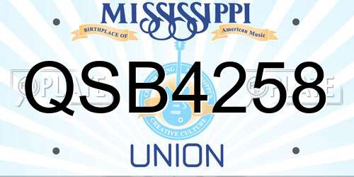 QSB4258 Mississippi License Plate