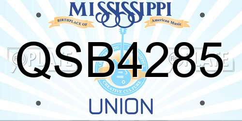 QSB4285 Mississippi License Plate