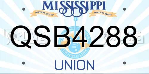 QSB4288 Mississippi License Plate