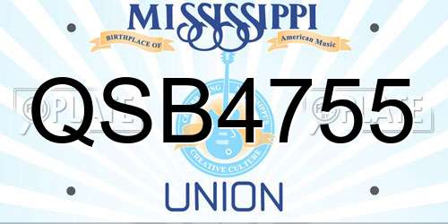 QSB4755 Mississippi License Plate