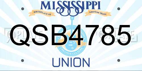 QSB4785 Mississippi License Plate