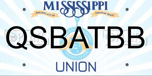 QSBATBB Mississippi License Plate