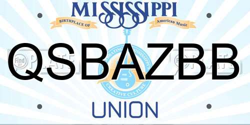 QSBAZBB Mississippi License Plate