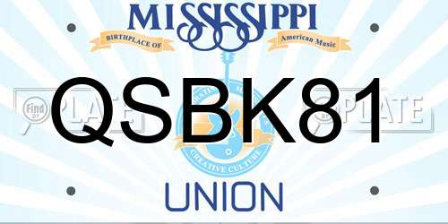 QSBK81 Mississippi License Plate