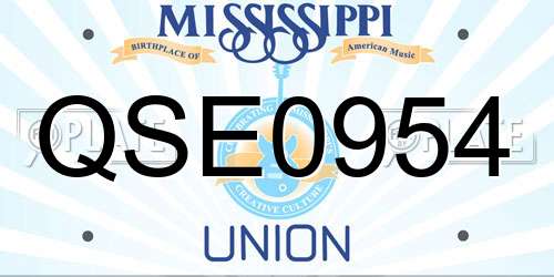 QSE0954 Mississippi License Plate