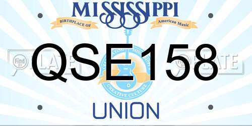 QSE158 Mississippi License Plate