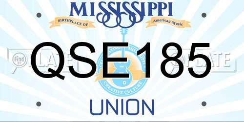 QSE185 Mississippi License Plate