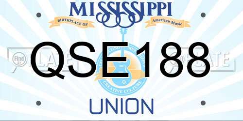 QSE188 Mississippi License Plate