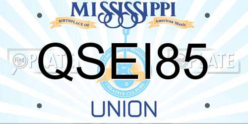 QSEI85 Mississippi License Plate