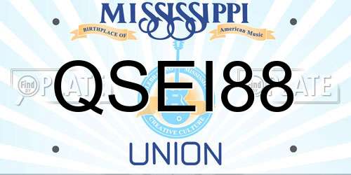 QSEI88 Mississippi License Plate