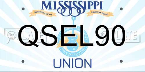 QSEL90 Mississippi License Plate