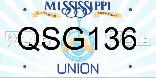 QSG136 Mississippi License Plate