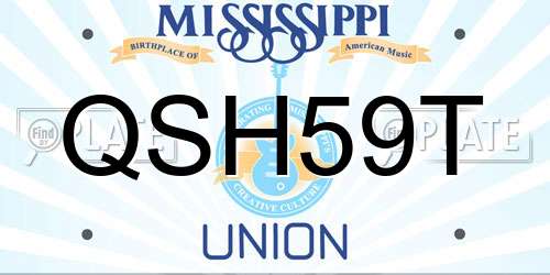 QSH59T Mississippi License Plate