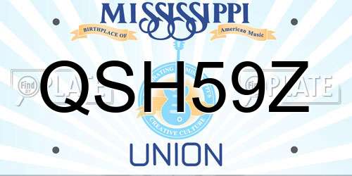 QSH59Z Mississippi License Plate