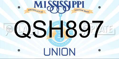 QSH897 Mississippi License Plate
