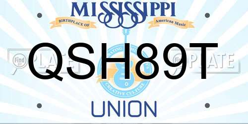 QSH89T Mississippi License Plate