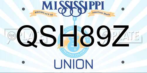 QSH89Z Mississippi License Plate