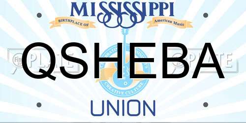 QSHEBA Mississippi License Plate