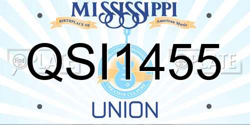 QSI1455 Mississippi License Plate
