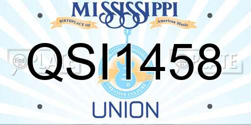 QSI1458 Mississippi License Plate
