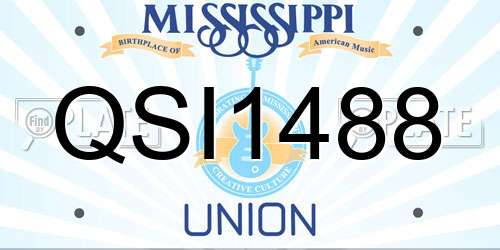 QSI1488 Mississippi License Plate
