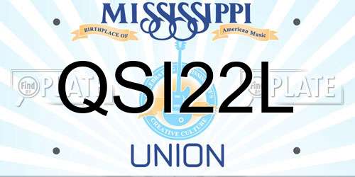 QSI22L Mississippi License Plate
