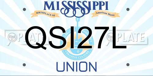 QSI27L Mississippi License Plate