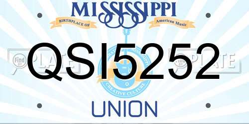 QSI5252 Mississippi License Plate