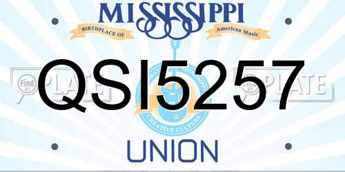 QSI5257 Mississippi License Plate