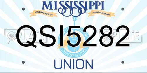 QSI5282 Mississippi License Plate