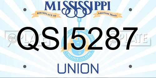 QSI5287 Mississippi License Plate