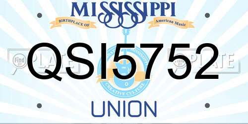 QSI5752 Mississippi License Plate