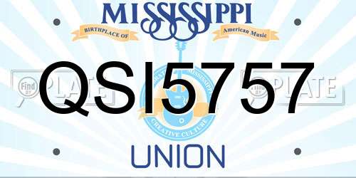QSI5757 Mississippi License Plate