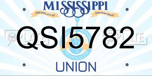 QSI5782 Mississippi License Plate