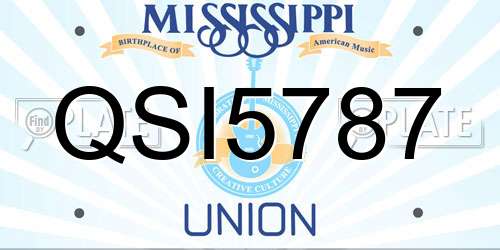 QSI5787 Mississippi License Plate