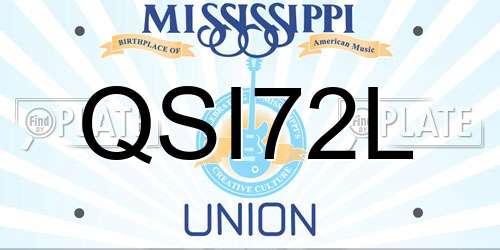 QSI72L Mississippi License Plate