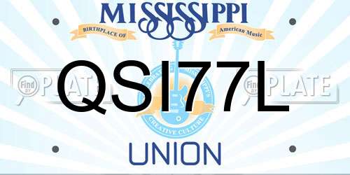 QSI77L Mississippi License Plate